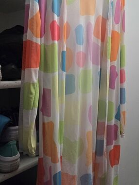 Colorful Pastel Polka Dot Sheer Duster No Tags Were Present When I Purchased.